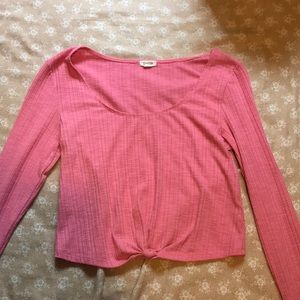 Garage pink long sleeve crop top